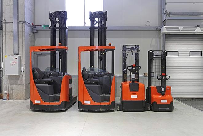 electric forklifts in large storage facility